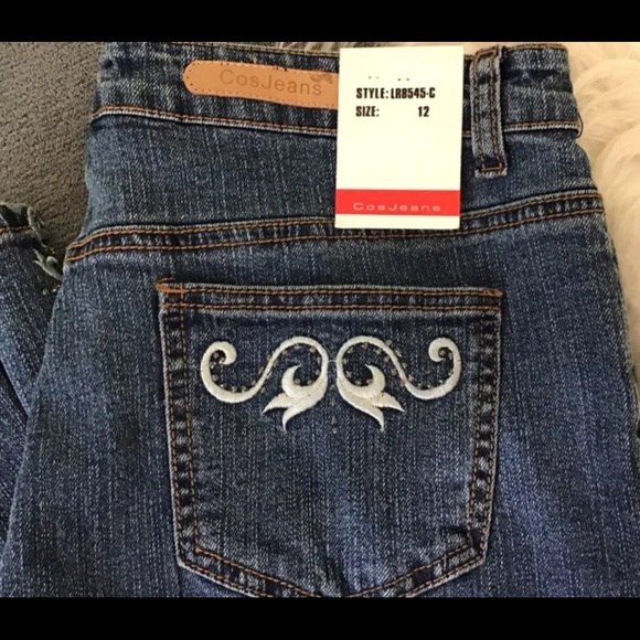 Cos Jeans Embroidered Scoll Sides 2 